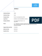 Pressure Vessel Certificates