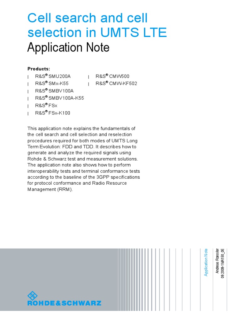 Cell Search and Cell Selection in UMTS L | PDF | Lte (Telecommunication ...