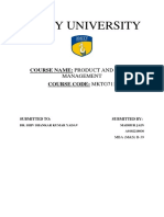 Amity University: Course Name: Product and Brand