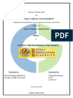 Lovely Professional University: Working Capital Management