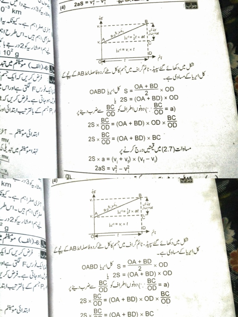3rd Equation of Motion in Urdu PDF