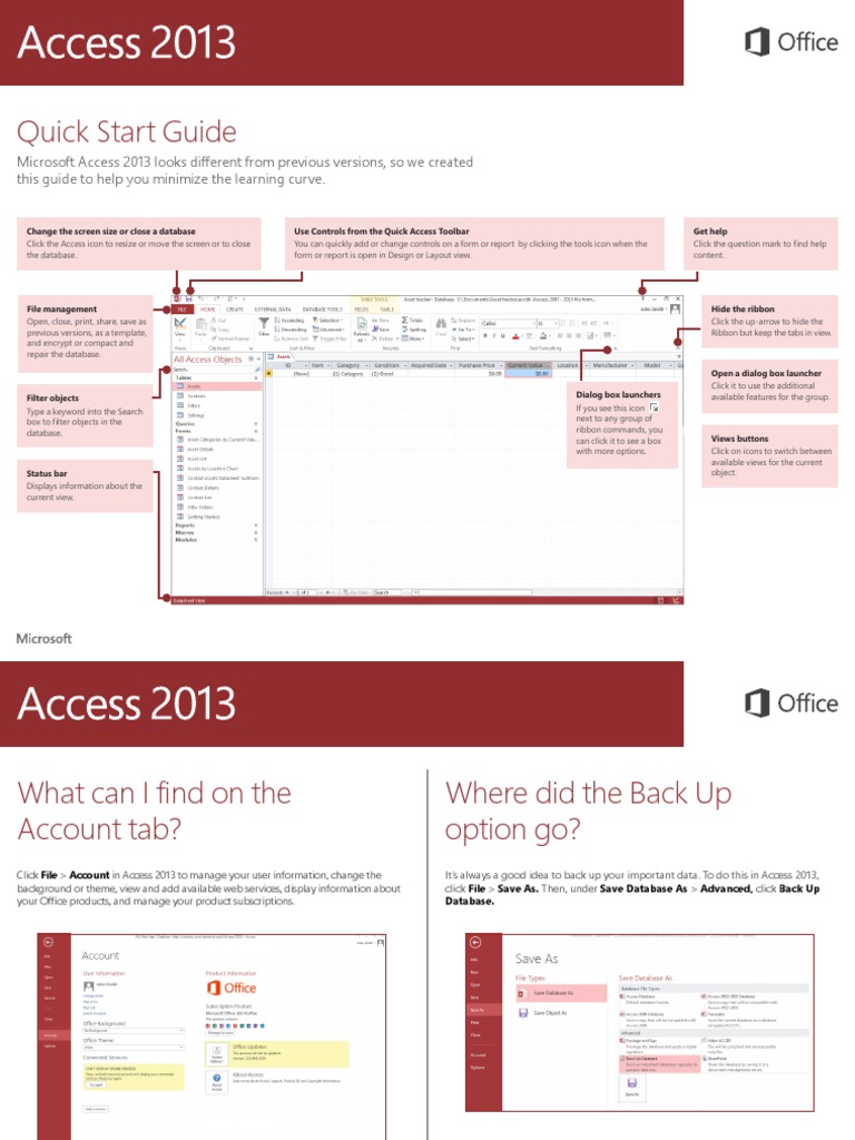 Access2013quickstartguide PDF | PDF | Web Application | Databases