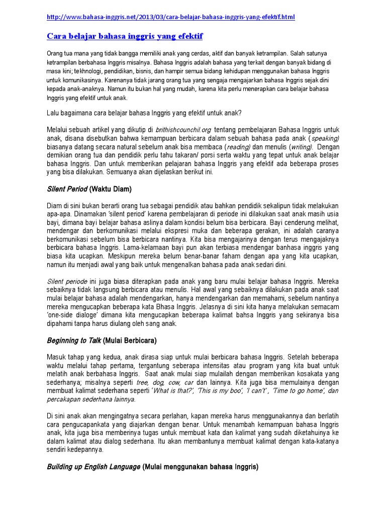 Tips Belajar Bahasa Inggris Aktif Pdf