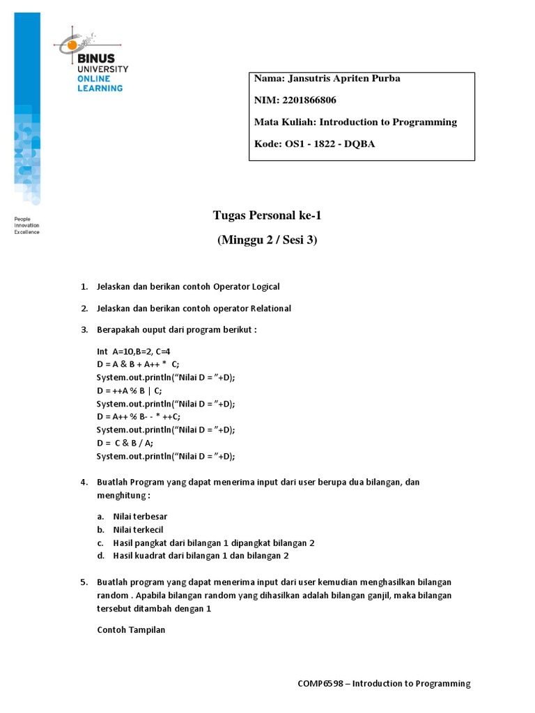 TP1 W2 S3 R1 | PDF | Boolean Data Type | Notation