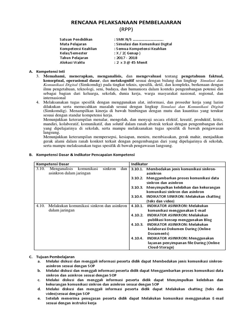 Rpp10 Komunikasi Sinkron Dan Asinkron