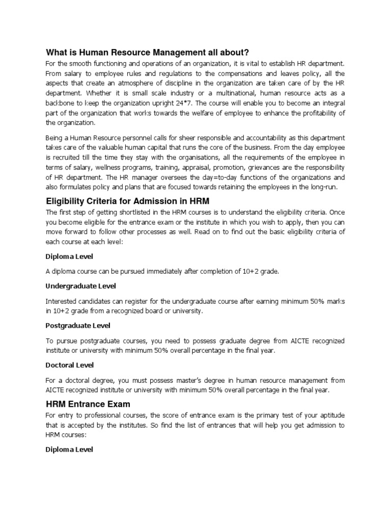 What Is Human Resource Management All About Opportunities PDF Human Resource Management