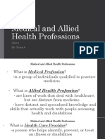 Medical and Allied Health Professions