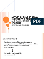 A Study of Role of Nasal Endoscopy in The Diagnosis and Management of Epistaxis