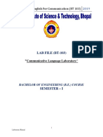 Communicative Language Lab Manual (BT 103