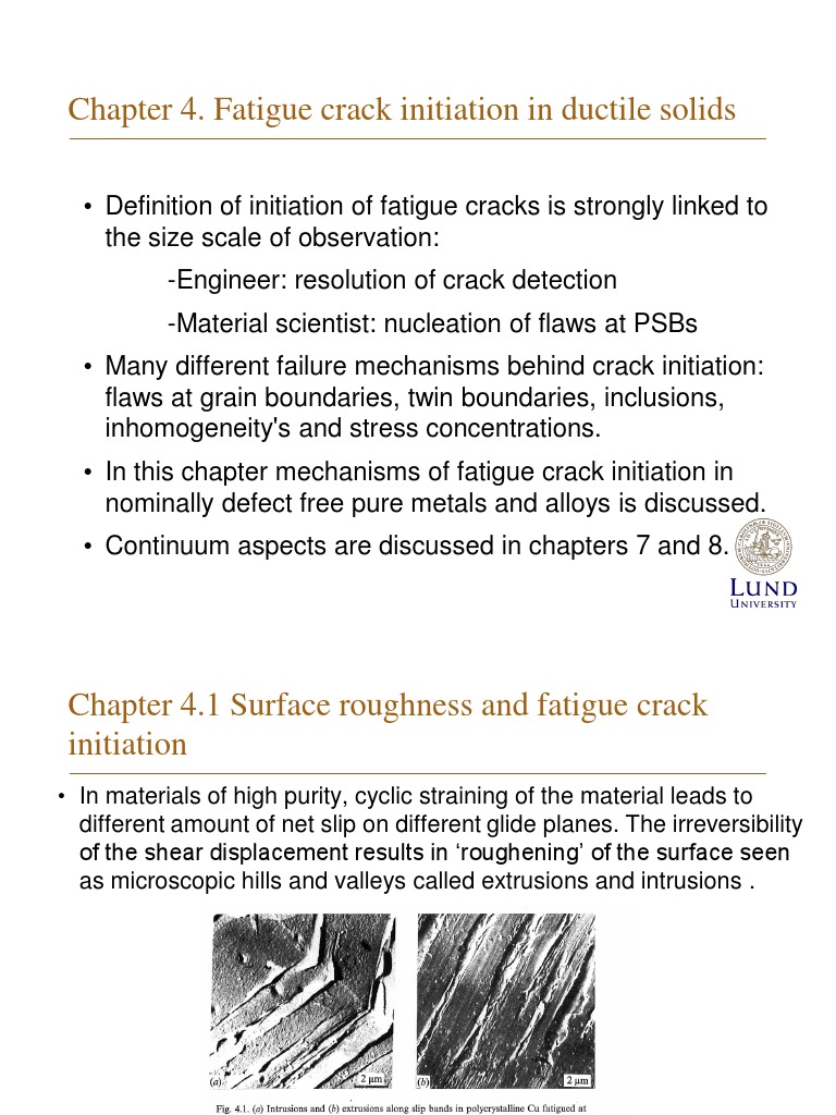 Chapter 4. Fatigue Crack Initiation in Ductile Solids | PDF | Fracture ...
