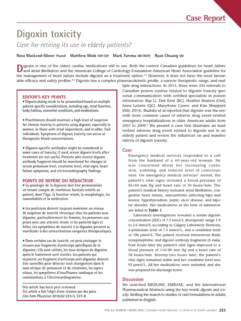 Digoxin Toxicity: Case Report | PDF | Nonsteroidal Anti Inflammatory ...
