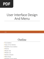 User Interface Design and Menu