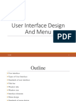 User Interface Design and Menu
