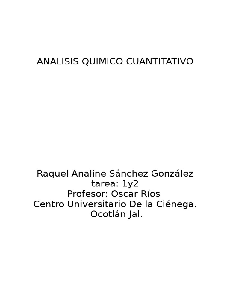 Analisis Quimico Cuantitativo | PDF | Valoración | Química