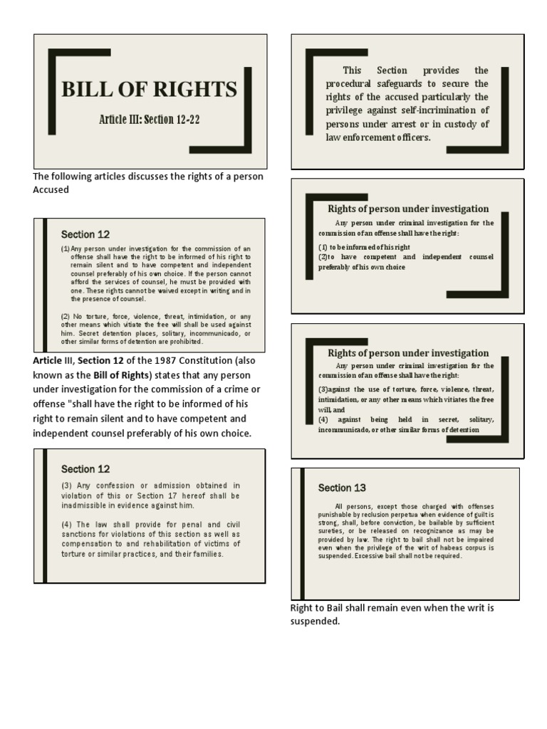 1987 Constitution Bill of Rights PDF Bail Ex Post Facto Law