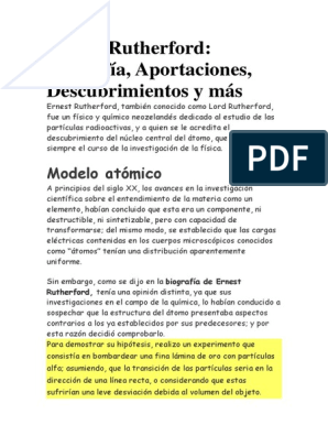 Ernest Rutherford | PDF | Núcleo atómico | Átomos