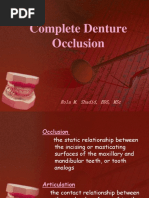 Complete Denture Occlusion: Rola M. Shadid, BDS, MSC