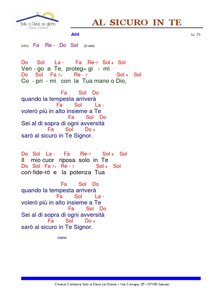 Accordi Al Sicuro in Te