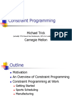 Constraint Programming: Michael Trick Carnegie Mellon