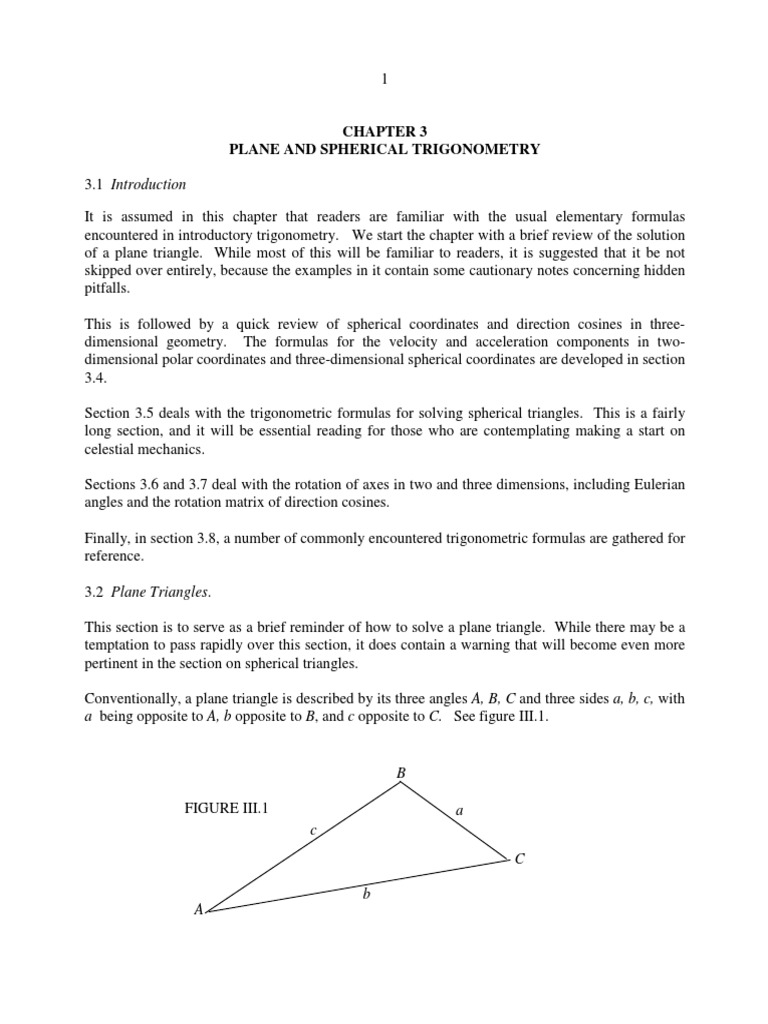 Plane and Spherical Trigonometry | PDF | Trigonometric Functions | Sine