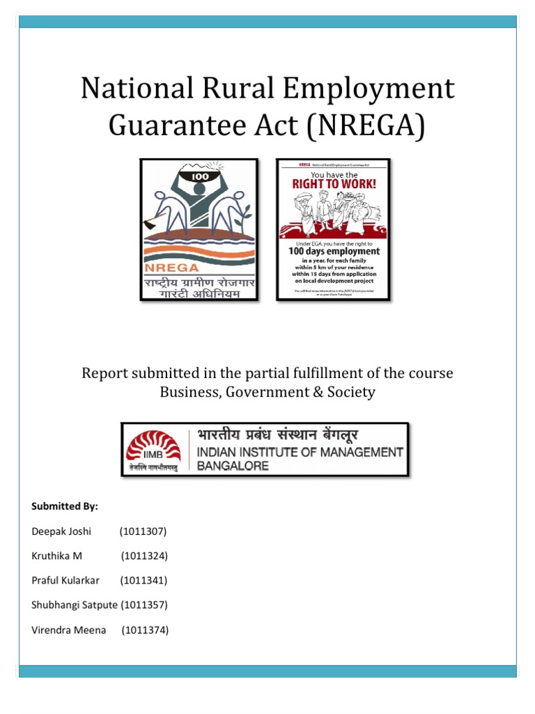 NREGA Report Final | Public Sphere | Economies