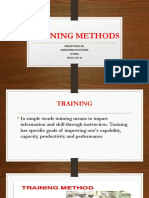 Training Methods: Presented By, Greeshma Panicker S3 Mba Rool No 26