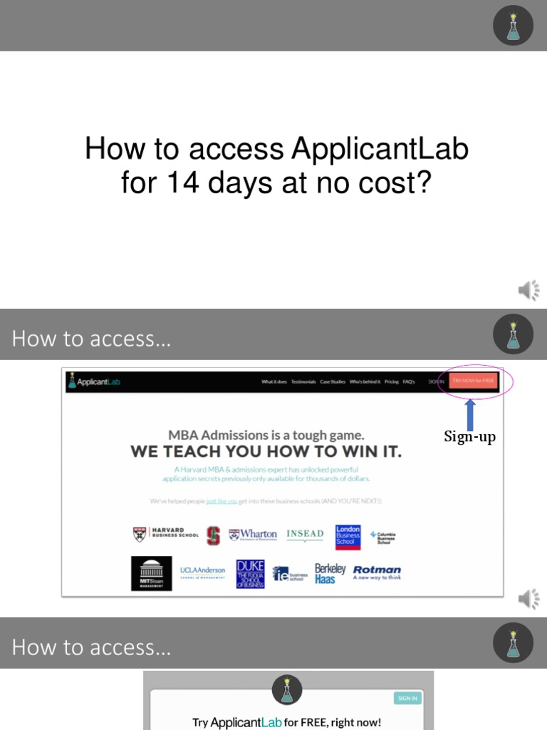 Accessing ApplicantLab Free Trial | PDF
