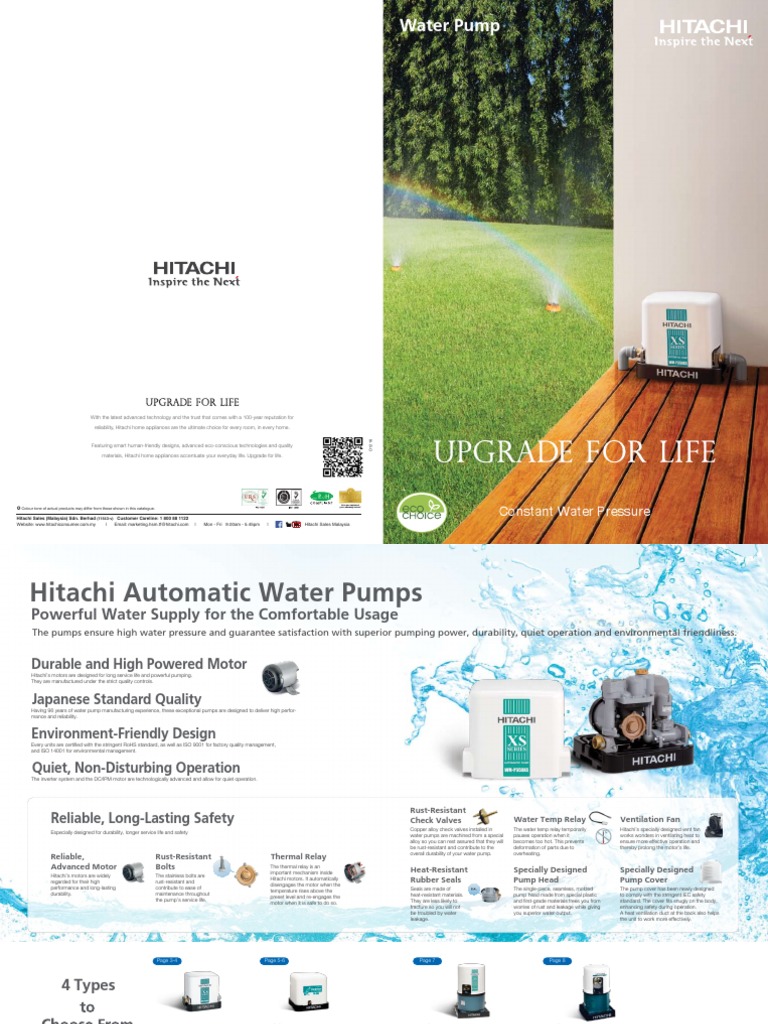 Hitachi Water Pump Catalogue PDF Pump Turbine