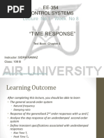 "Time Response": Lecture No 1 - Week No 8