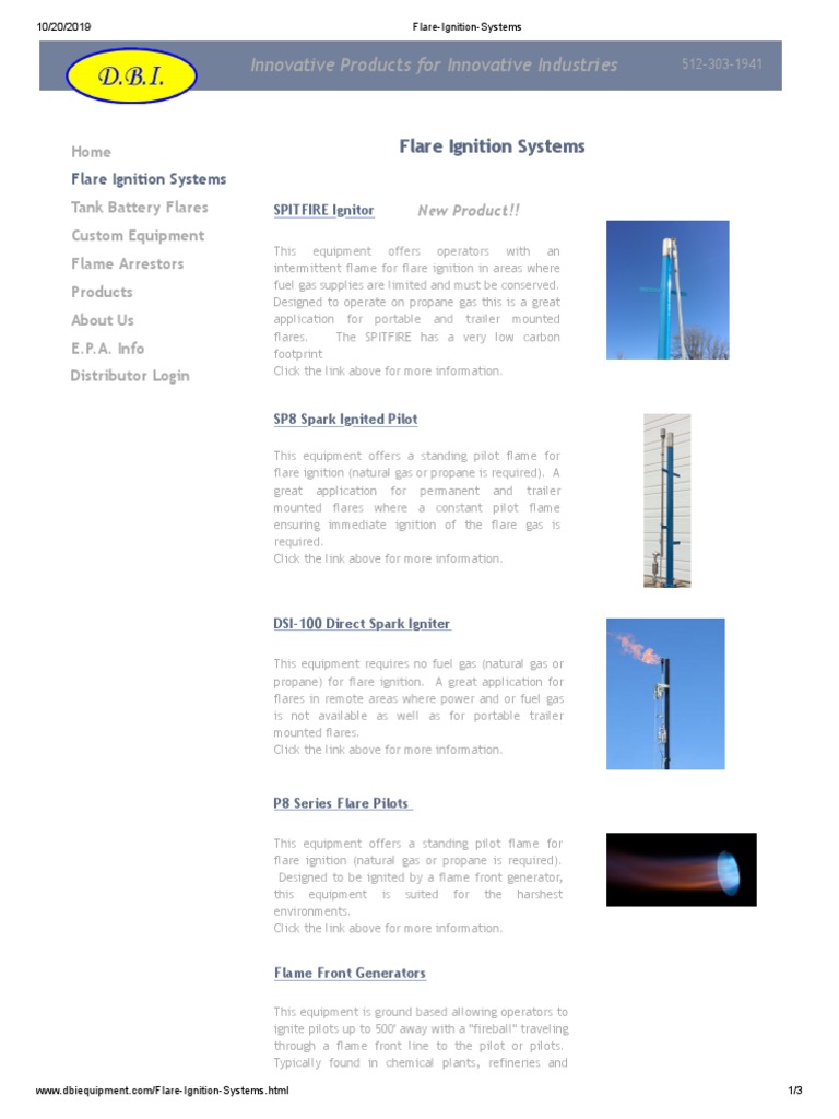 Flare Ignition Systems PDF Ignition System Natural Gas