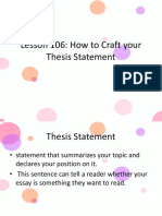 Lesson 106 Thesis Statement