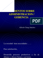 Elementos Sobre Administracion / Gerencia: Alfredo Chang Sánchez