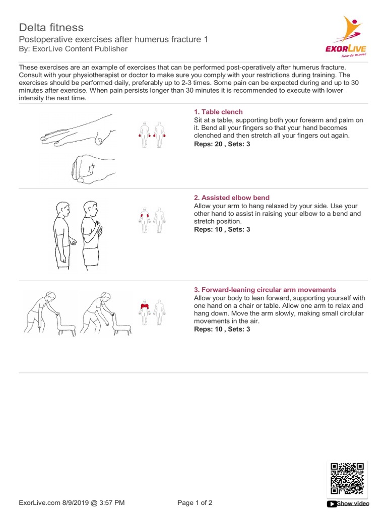 Delta Fitness Postoperative Exercises After Humerus Fracture 1 PDF