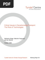 Critical Issues in Decarbonising Transport: The Role of Technologies