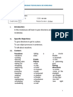 English II Module 9 Vacation Public Places Giving Directions and Object Pronouns