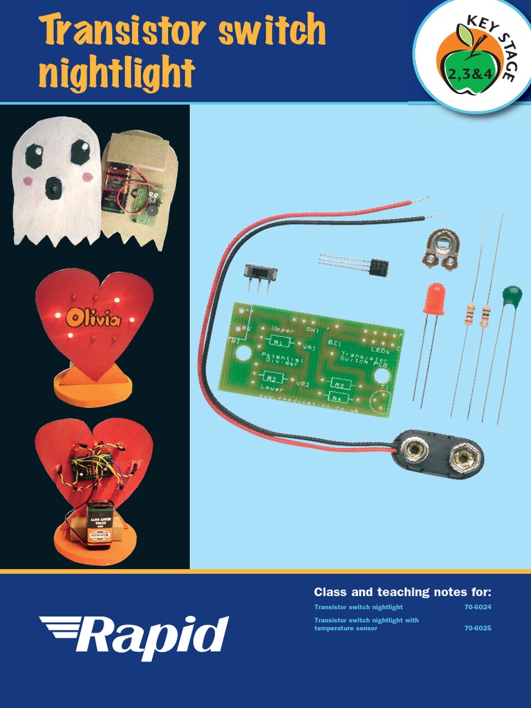Transistor Switch Nightlight Project Guide | PDF | Printed Circuit ...