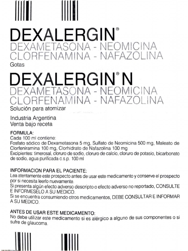Dexalergin Gotas | PDF | Medicamentos con receta | Diabetes