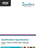 Download Level 1 Award in BSL - Qualification Specification by BSLcoursescouk SN43120389 doc pdf