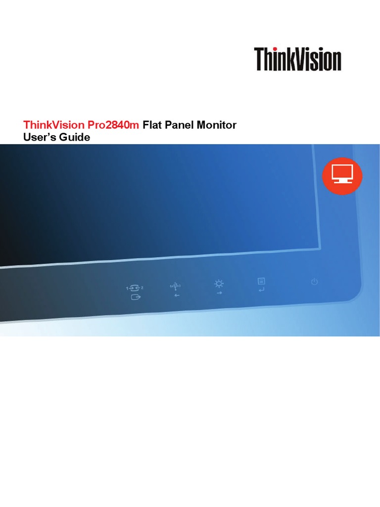 Thinkvision Pro2840M: Flat Panel Monitor User'S Guide | PDF | Computer ...