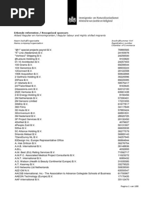 Public Register Of Sponsors For Hsm Migrants Netherlands