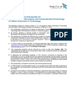 Study IT in Estonia Scholarship PHD 2019-2020 PDF