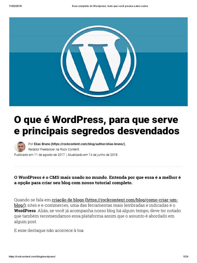 Guia Completo do WordPress em Português | PDF | WordPress | Rede ...
