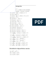 Tabla de Integrales