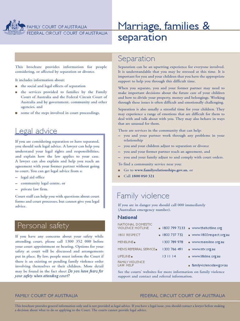 Marriage, Families & Separation | PDF | New South Wales | Divorce