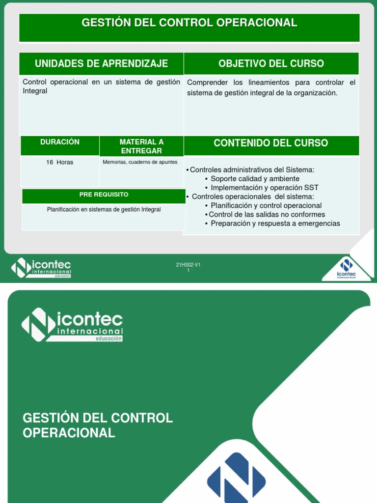 Gestión del Control Operacional Integral | PDF | Calidad (comercial ...