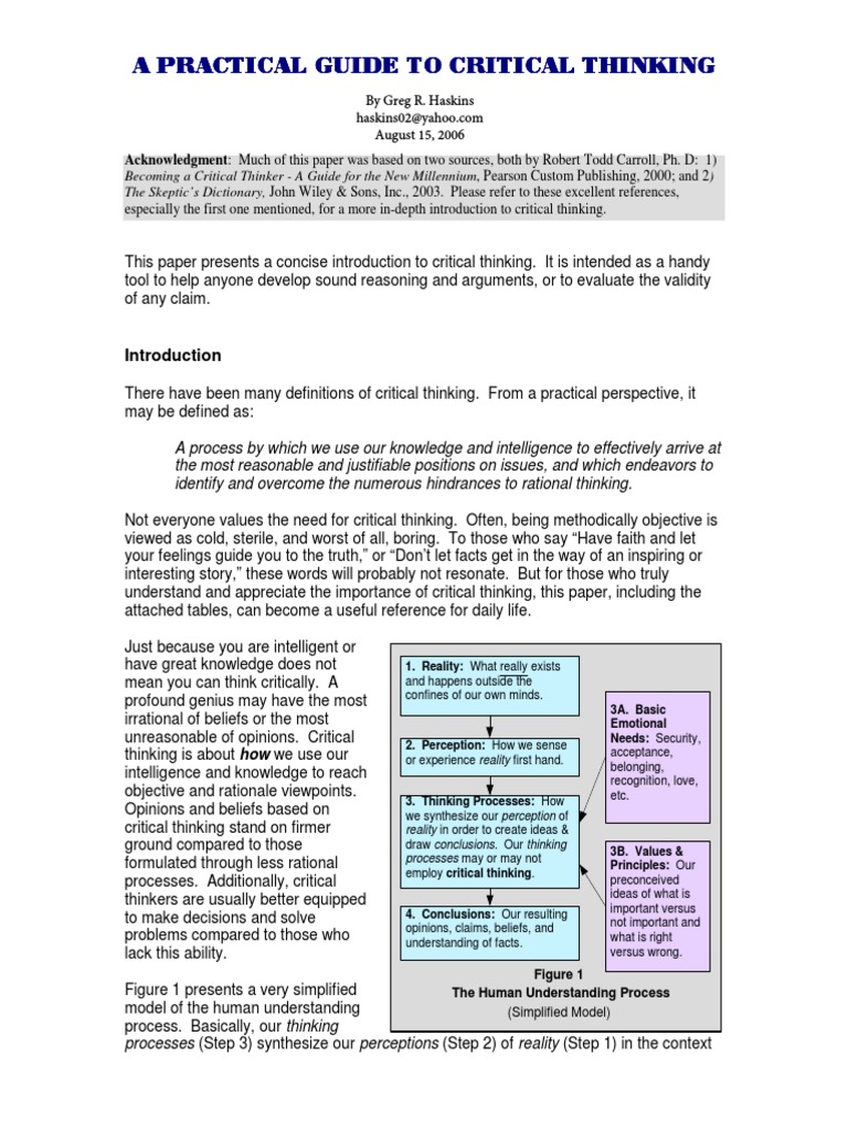 critical thinking tutorial pdf