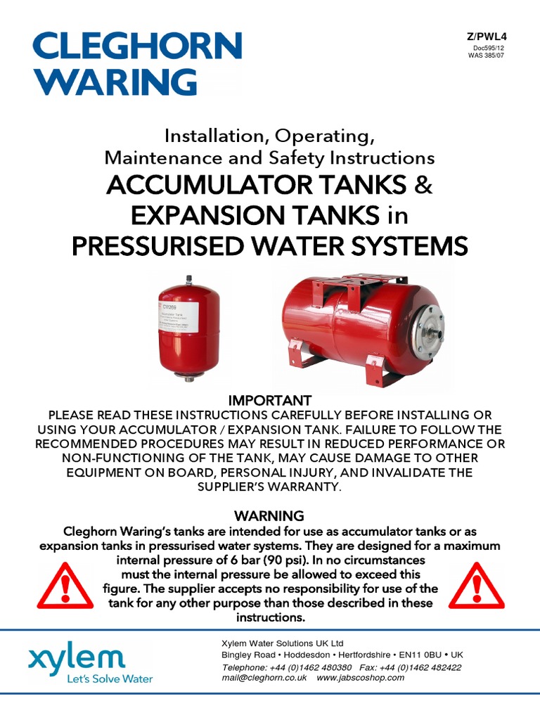Accumulator Tanks & Expansion Tanks in Pressurised Water Systems PDF