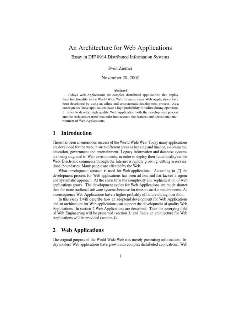 Web Application Architecture | PDF | Web Server | Internet & Web
