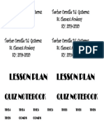 Lesson Plan Lesson Plan: Quiz Notebook Quiz Notebook