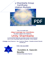 Unity Shamballa Group Certificate: Initiation Multiple